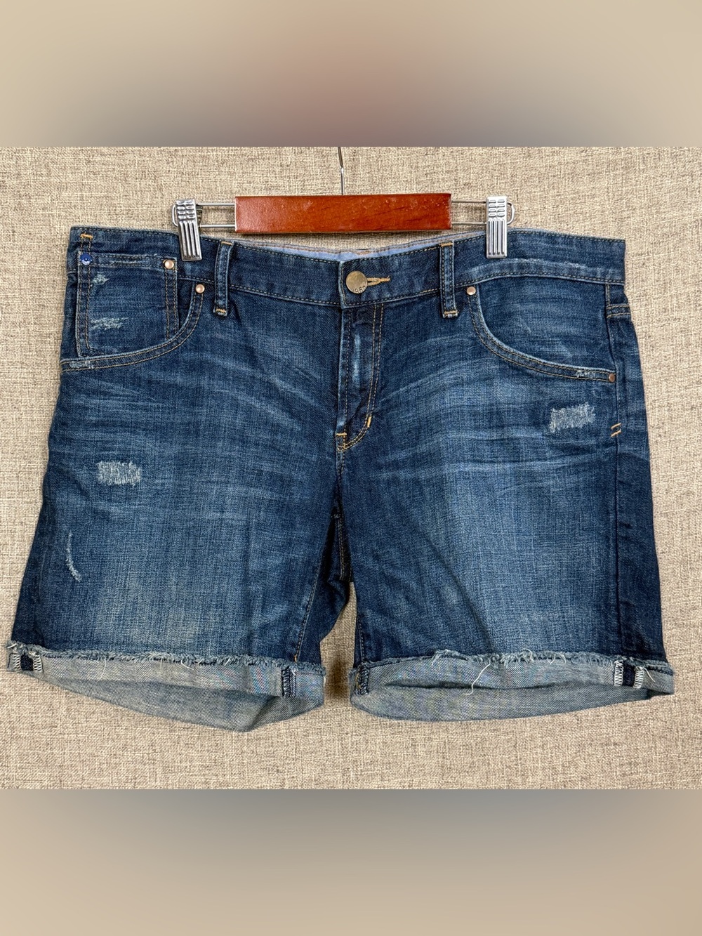 GAP Dark Blue Rolled-Hem Denim Shorts